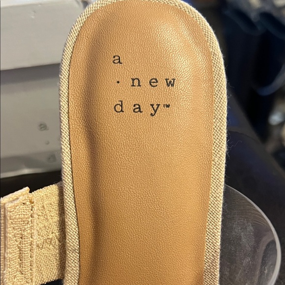 a new day Tan Wedge Sandals with Clear Strap - Picture 2 of 5